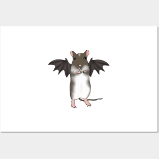 Cute vampire bat gerbil costume Posters and Art